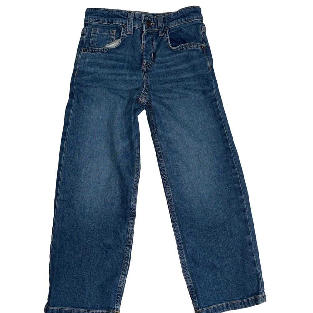 Cat & Jack Girls 5 Jeans Denim Relaxed Straight Stretch Casual Basic Everyday
